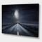 Designart - Asphalt Road Under Cloudy Full Moon III - Nautical & Coastal Canvas Wall Art Print